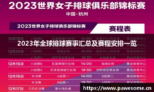 2023年全球排球赛事汇总及赛程安排一览