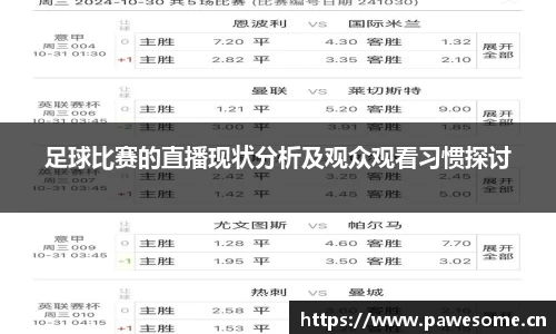 足球比赛的直播现状分析及观众观看习惯探讨